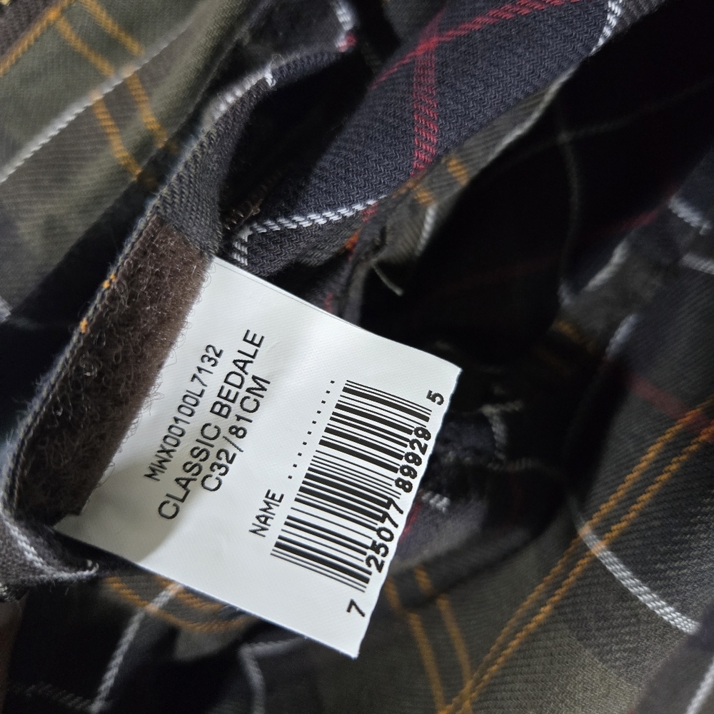 Barbour Classic Bedale Wax Jacket Mens Size C32 Tartan Lined Brown Full Zip - Picture 9 of 15